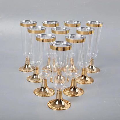 10pcs Disposable Clear Plastic Champagne Flutes | Jscapes