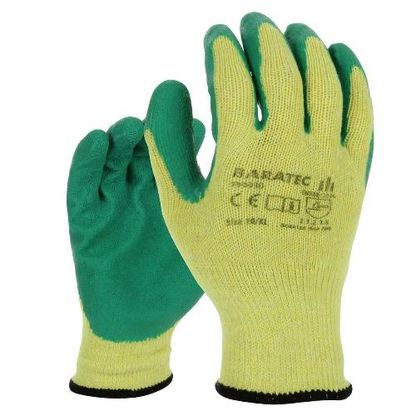 12 x Baratec Protective Latex Gripper Glove - Wet & Dry Conditions