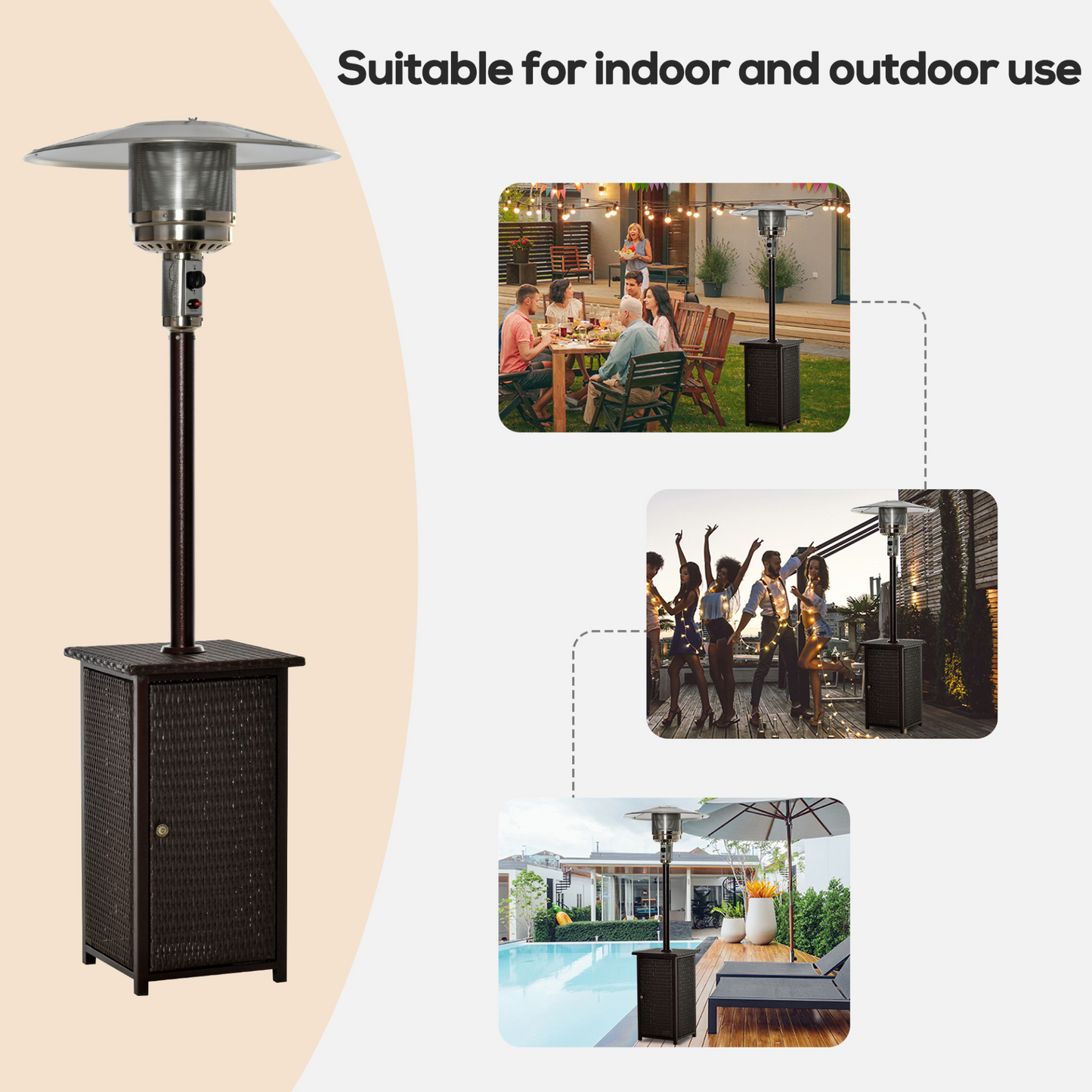 Freestanding 12KW Patio Gas Heater