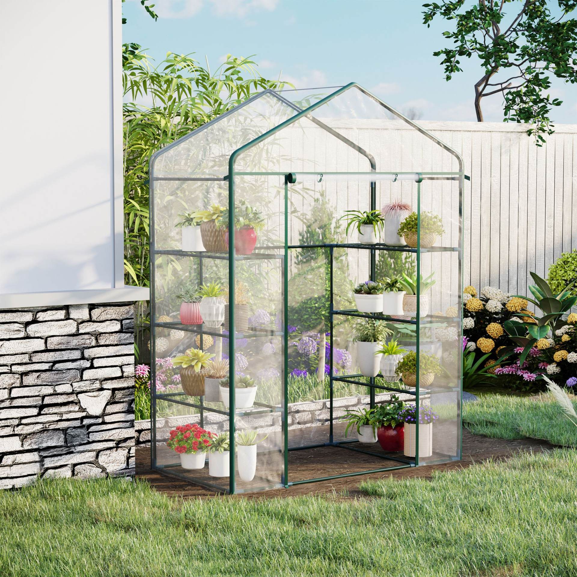 Walk in Portable Greenhouse 143 L x 73W x 195H cm