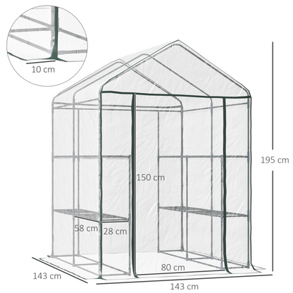 Walk in Portable Greenhouse 143 L x 73W x 195H cm