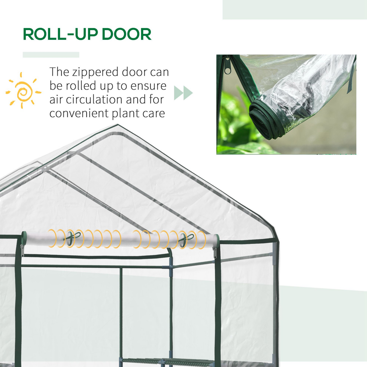 Walk in Portable Greenhouse 143 L x 73W x 195H cm