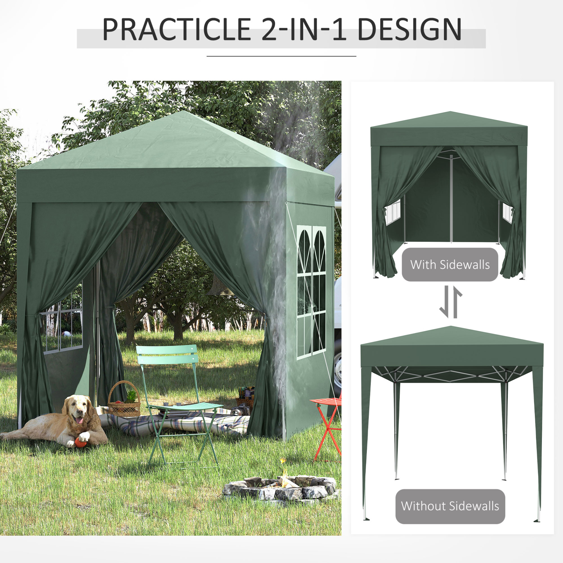 Garden Pop Up Gazebo with removable walls | Jscapes