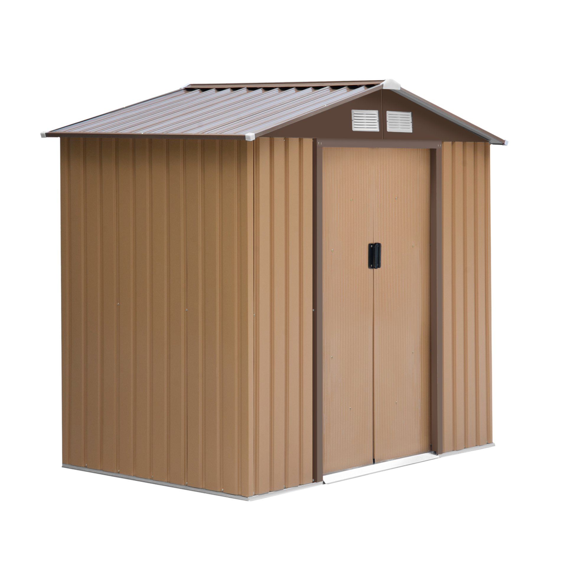 7ft x 4ft Lockable Garden Metal Storage Shed Yellow