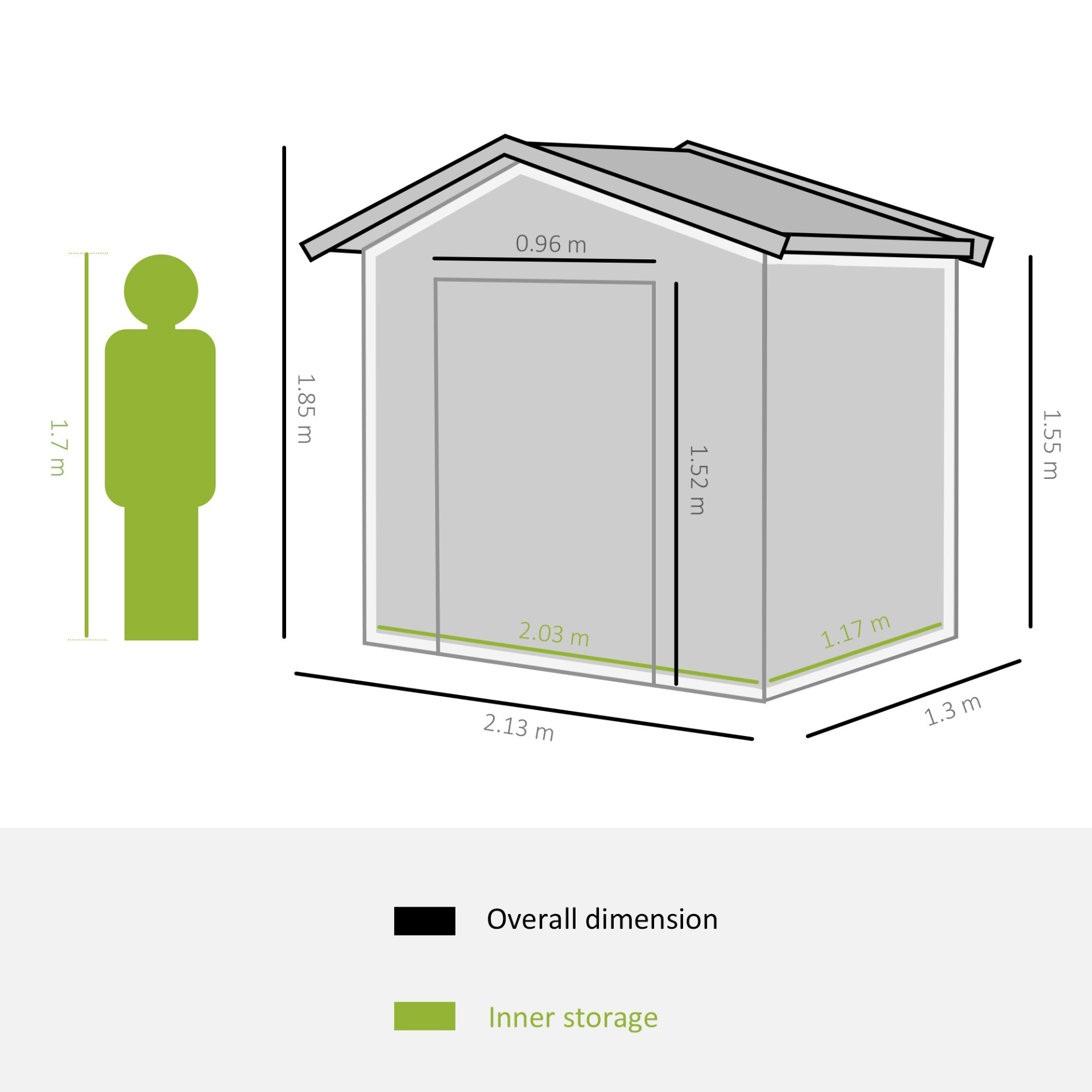 7ft x 4ft Lockable Garden Metal Storage Shed Yellow