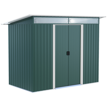 Garden Metal Storage Shed with Tilted Roof and Ventilation 9 x 4ft