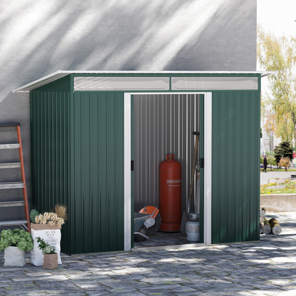 Garden Metal Storage Shed with Tilted Roof and Ventilation 9 x 4ft