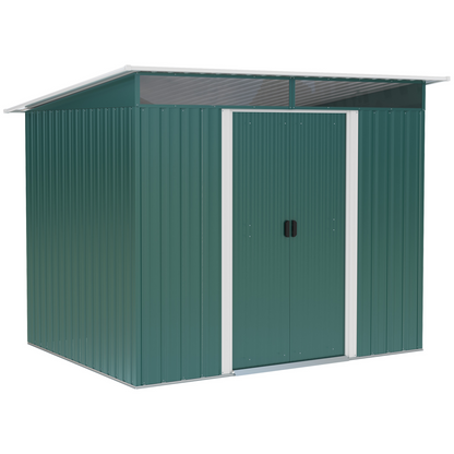 Garden Metal Storage Shed with Tilted Roof and Ventilation 9 x 6ft