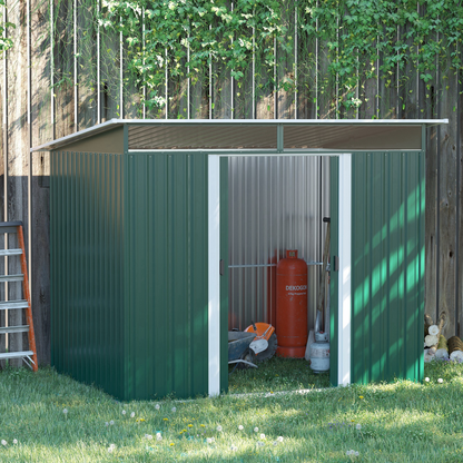 Garden Metal Storage Shed with Tilted Roof and Ventilation 9 x 6ft