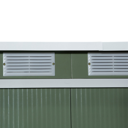 9ft x 4ft Corrugated Garden Metal Storage Shed Light Green