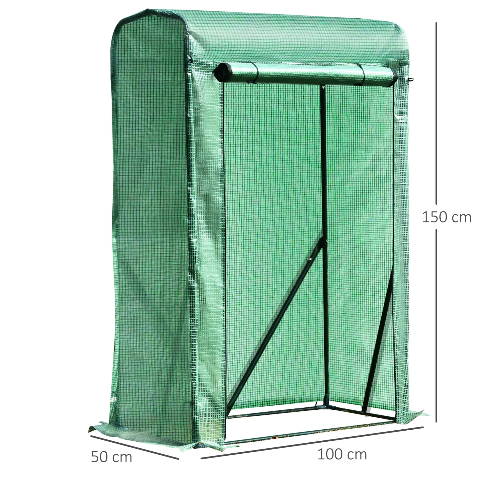 Outdoor PE Greenhouse 100L x 50W x 150HCM - Green