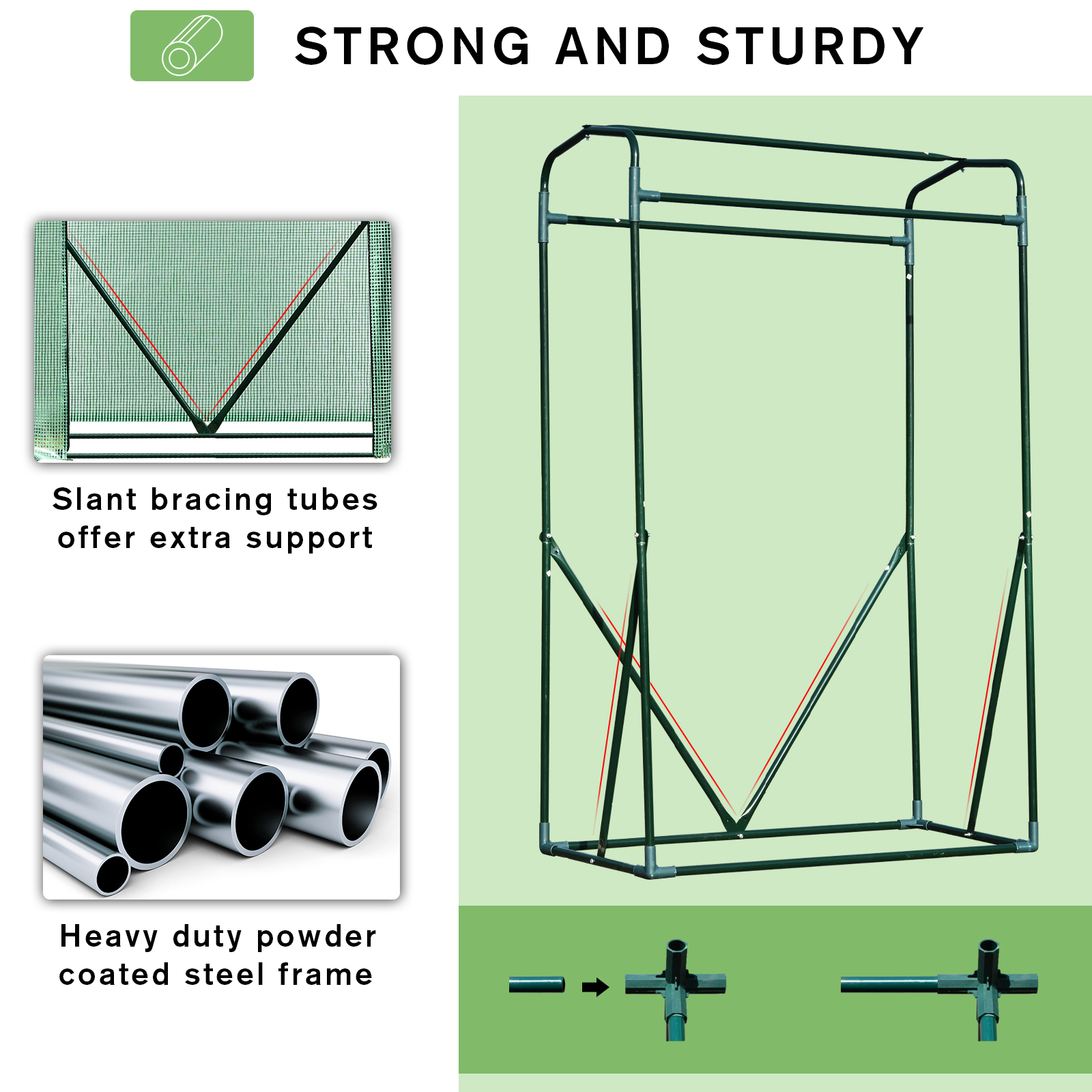 Outdoor PE Greenhouse 100L x 50W x 150HCM - Green