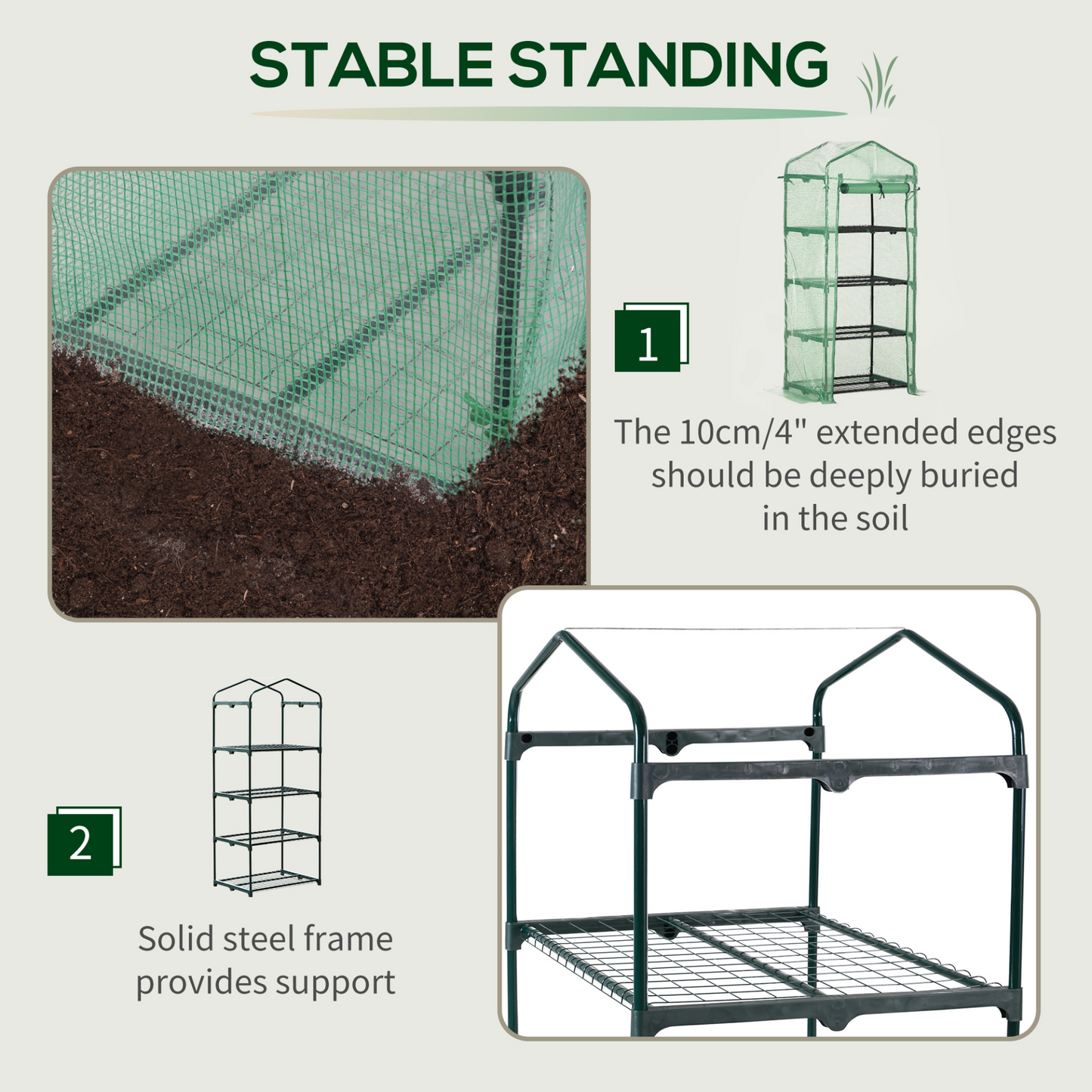 4 Tier Mini Greenhouse 70 x 50 x 160 cm