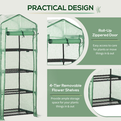 4 Tier Mini Greenhouse 70 x 50 x 160 cm