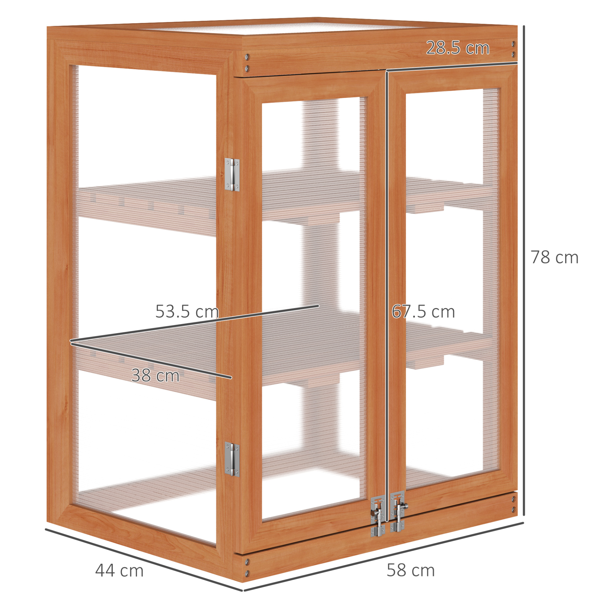 3-tier Wood Garden Grow House w/ Storage Shelf