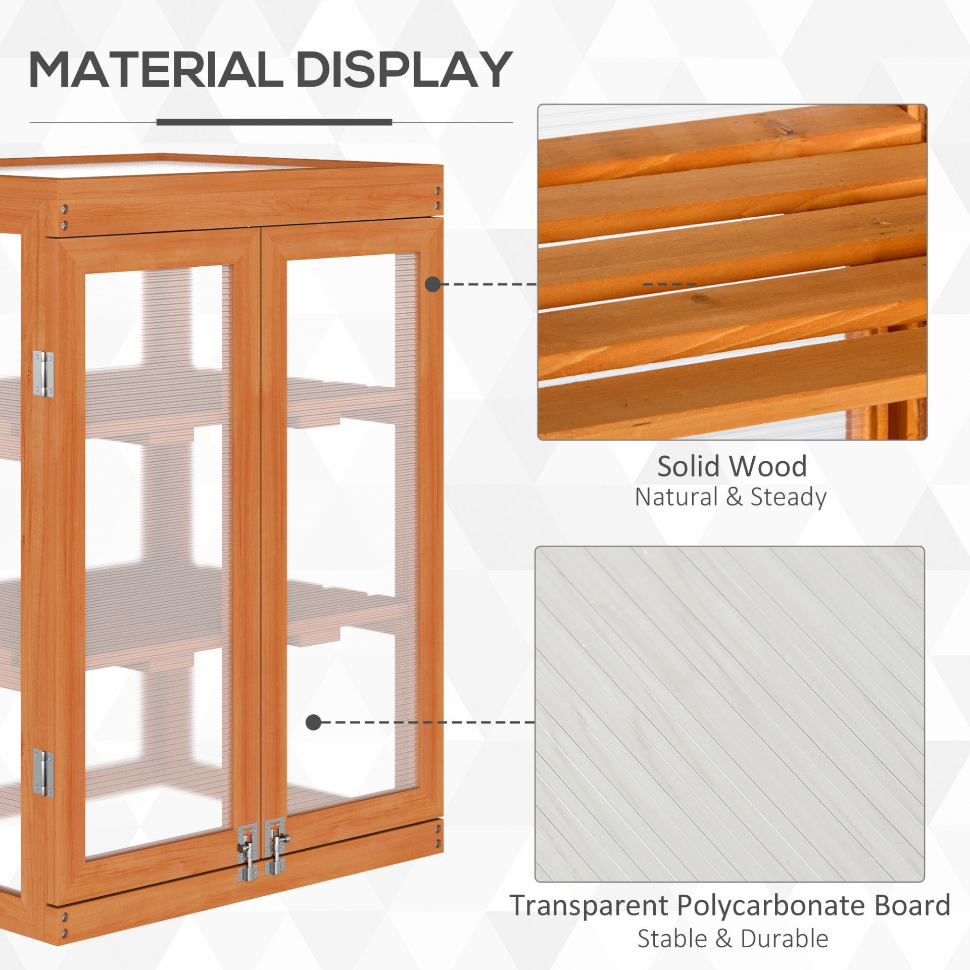 3-tier Wood Garden Grow House w/ Storage Shelf