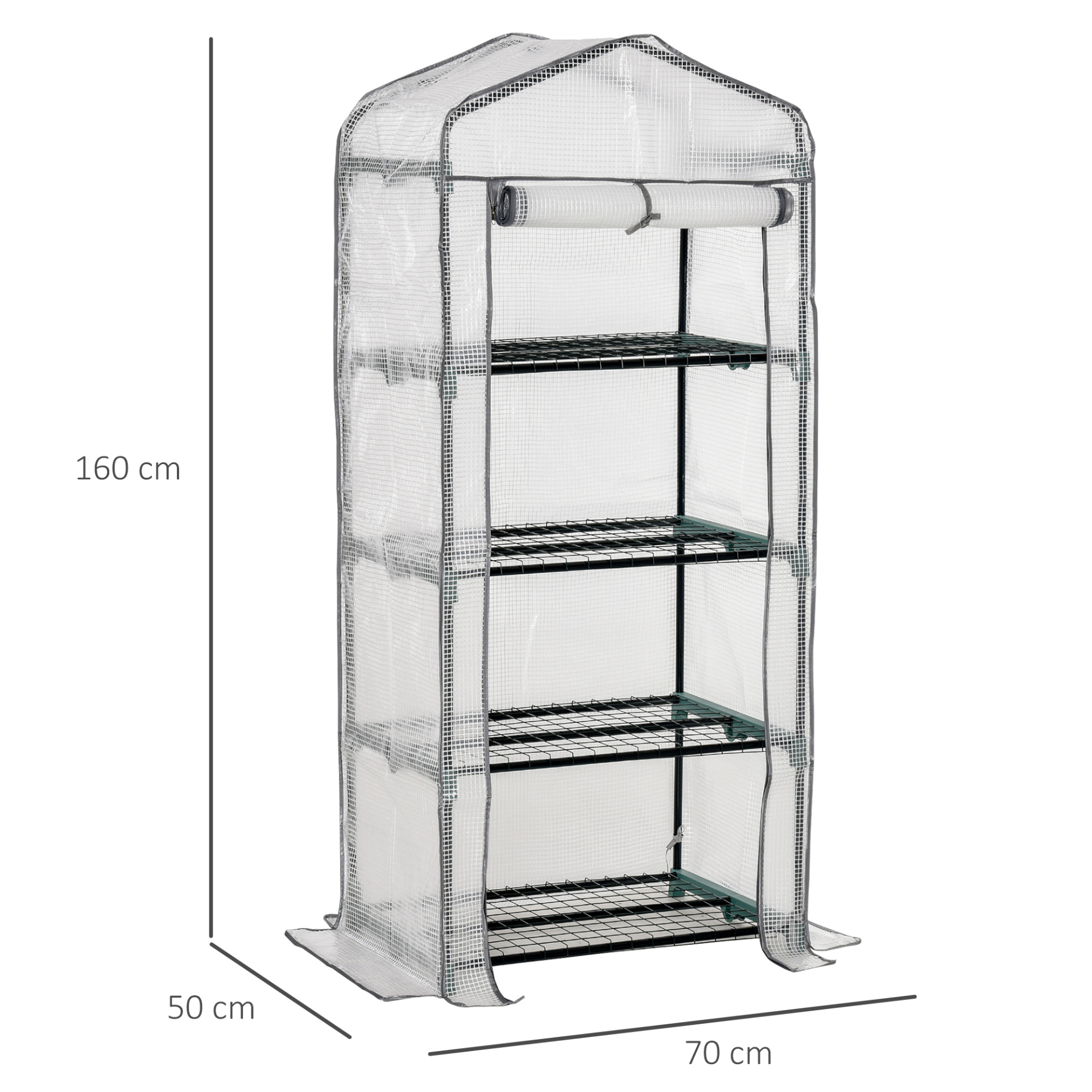 4 Tiers Mini Portable Greenhouse 160H x 70L x 50Wcm