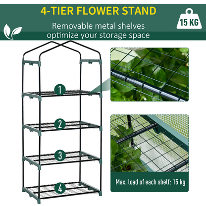 4 Tiers Mini Portable Greenhouse 160H x 70L x 50Wcm