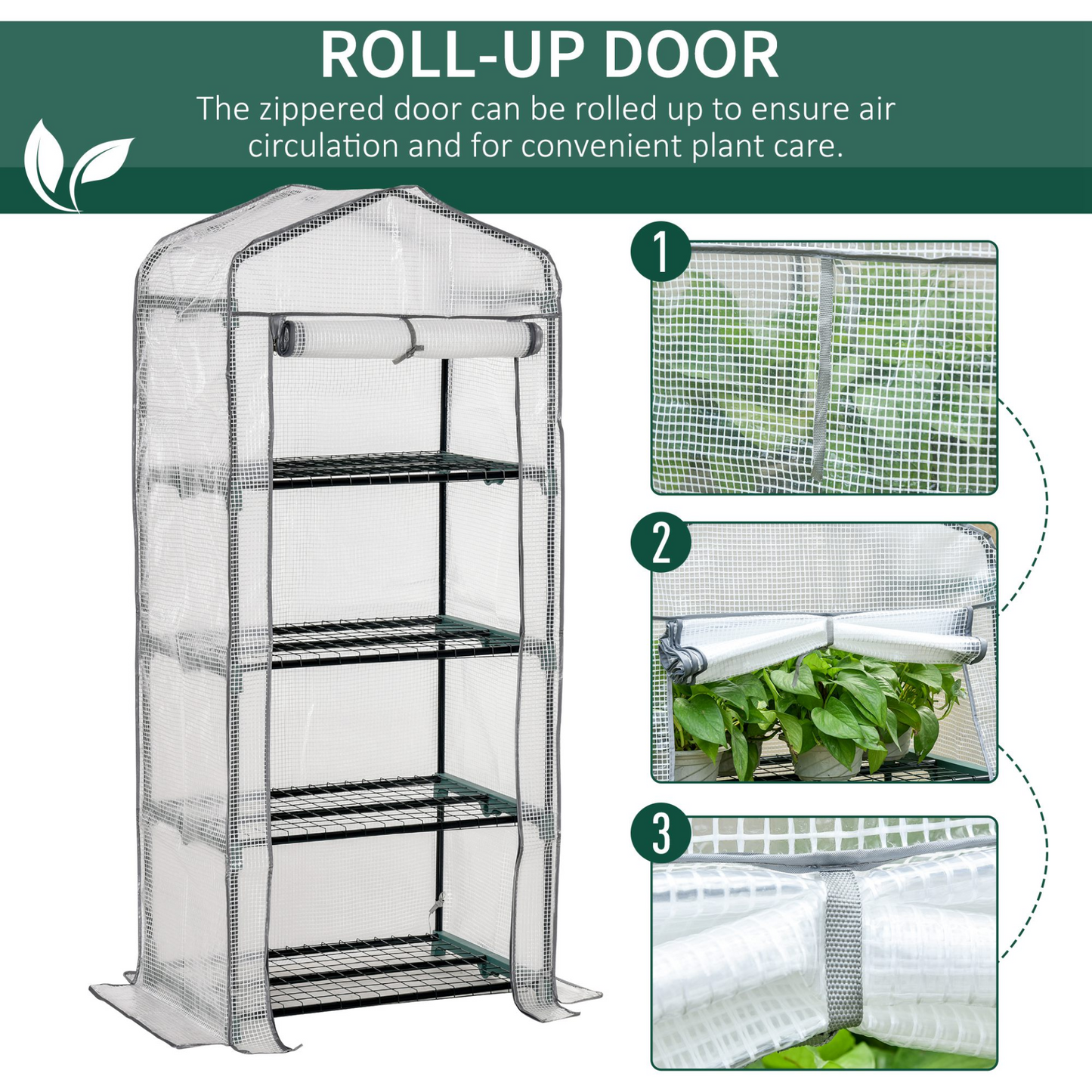 4 Tiers Mini Portable Greenhouse 160H x 70L x 50Wcm