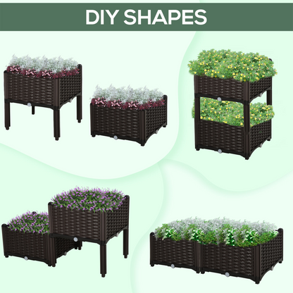 Set of 2 26L Garden Raised Bed