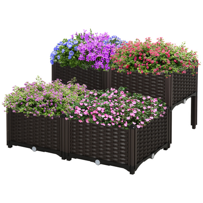 Set of 4 26L Garden Raised Bed 