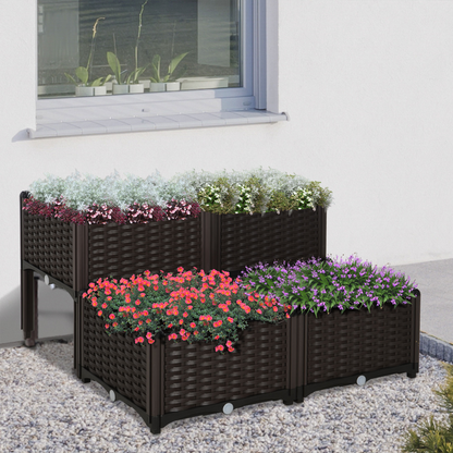 Set of 4 26L Garden Raised Bed 