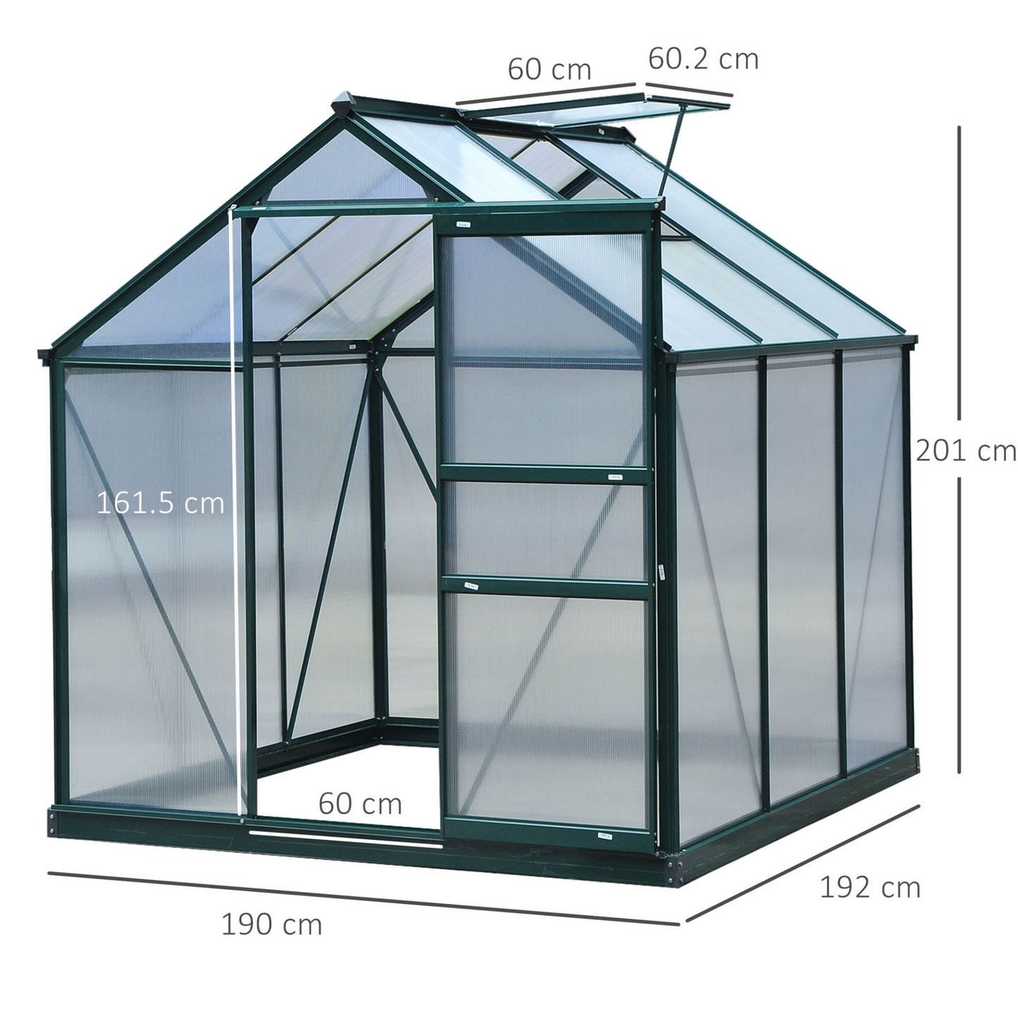 Large Walk-In Green House with Slide Door (6 x 6ft)