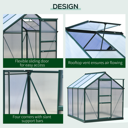 Large Walk-In Green House with Slide Door (6 x 6ft)