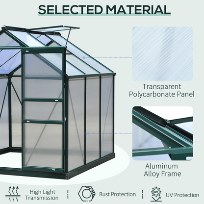 Large Walk-In Green House with Slide Door (6 x 6ft)