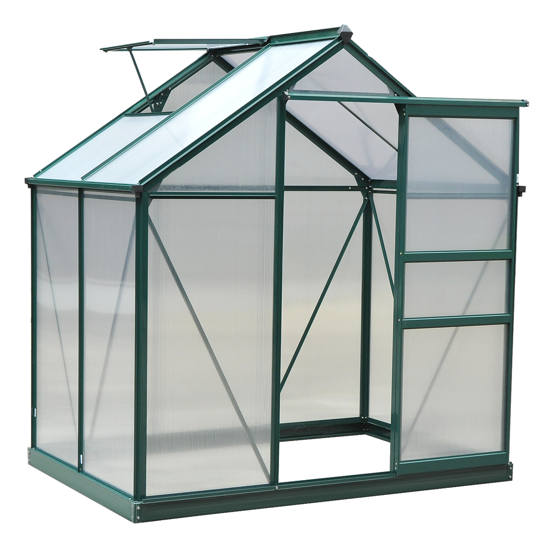 Clear Polycarbonate Greenhouse w/ Slide Door (6 x 4ft)