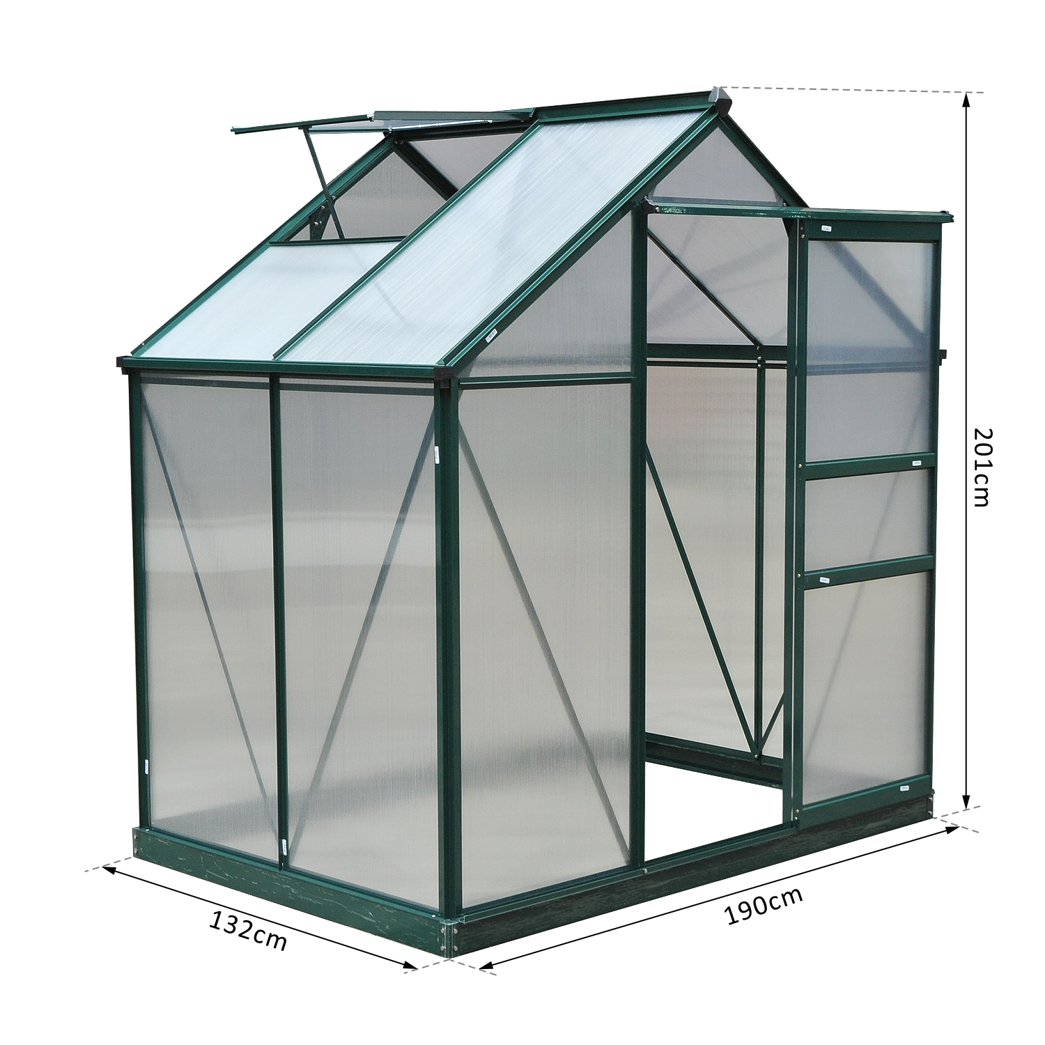 Clear Polycarbonate Greenhouse w/ Slide Door (6 x 4ft)