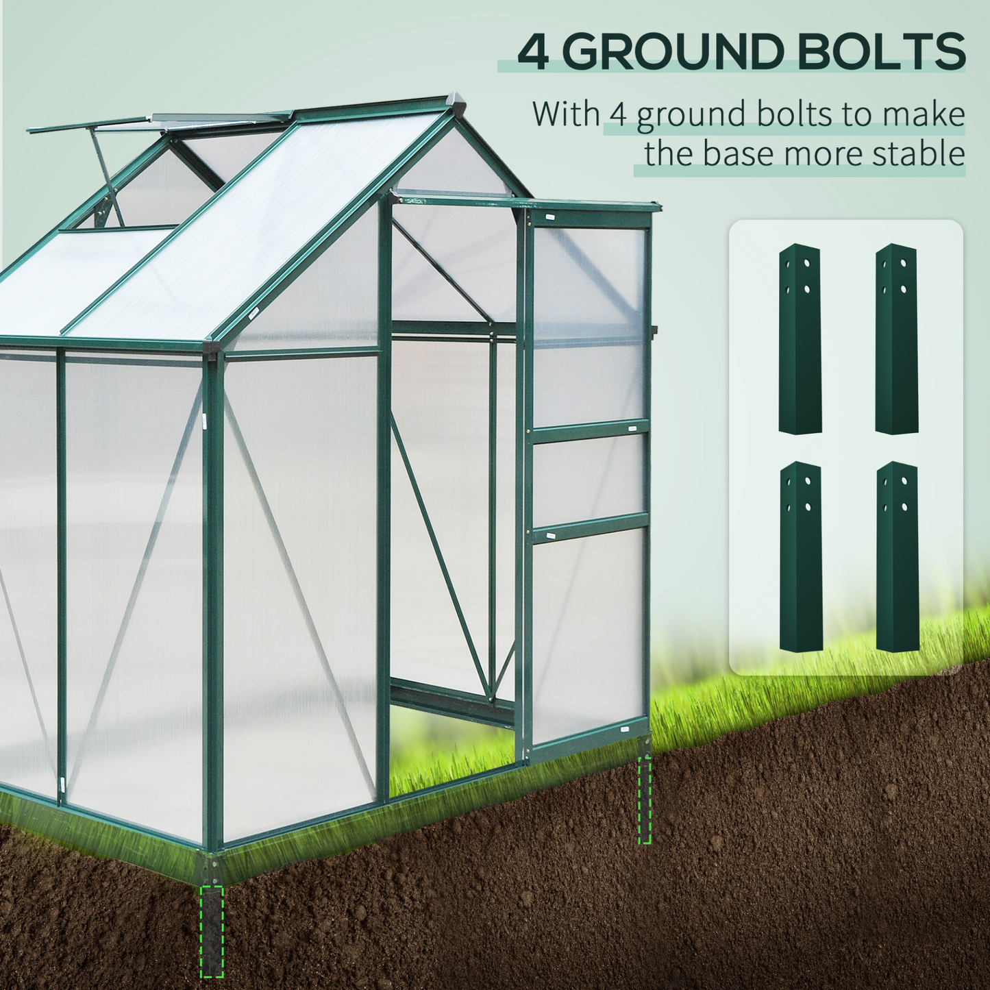 Clear Polycarbonate Greenhouse w/ Slide Door (6 x 4ft)