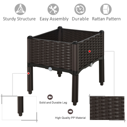 Garden Raised Bed 26L-Brown