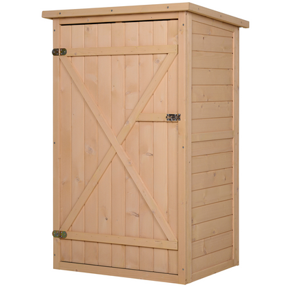 Garden Shed with Shelves 75L x 56W x115Hcm Natural