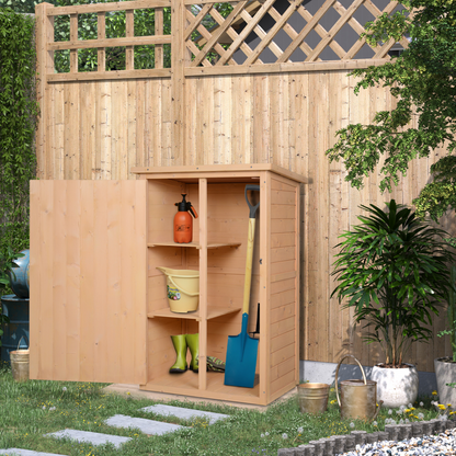 Garden Shed with Shelves 75L x 56W x115Hcm Natural