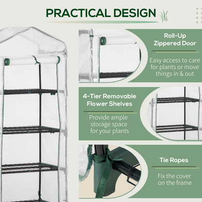 4 Tier Mini Greenhouse 70 x 50 x 160 cm