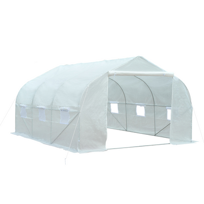 Walk-In Polytunnel Greenhouse Warm House 3.5 x 3 x 2m, White