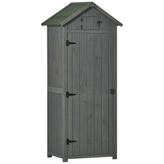 Grey Garden Shed With 3 Shelves 77 x 54.2 x 179cm