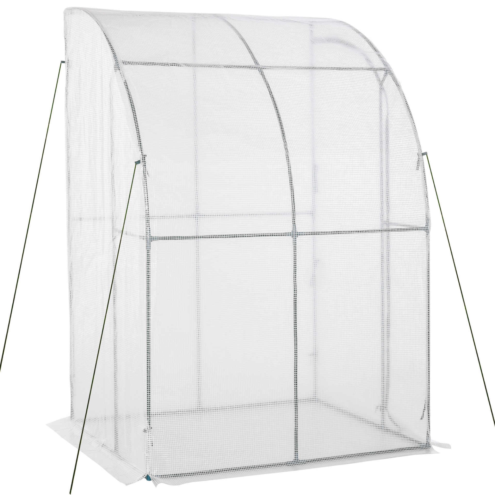 Outdoor Walk-In Lean to Wall Greenhouse- 143L x 118W x 212Hcm