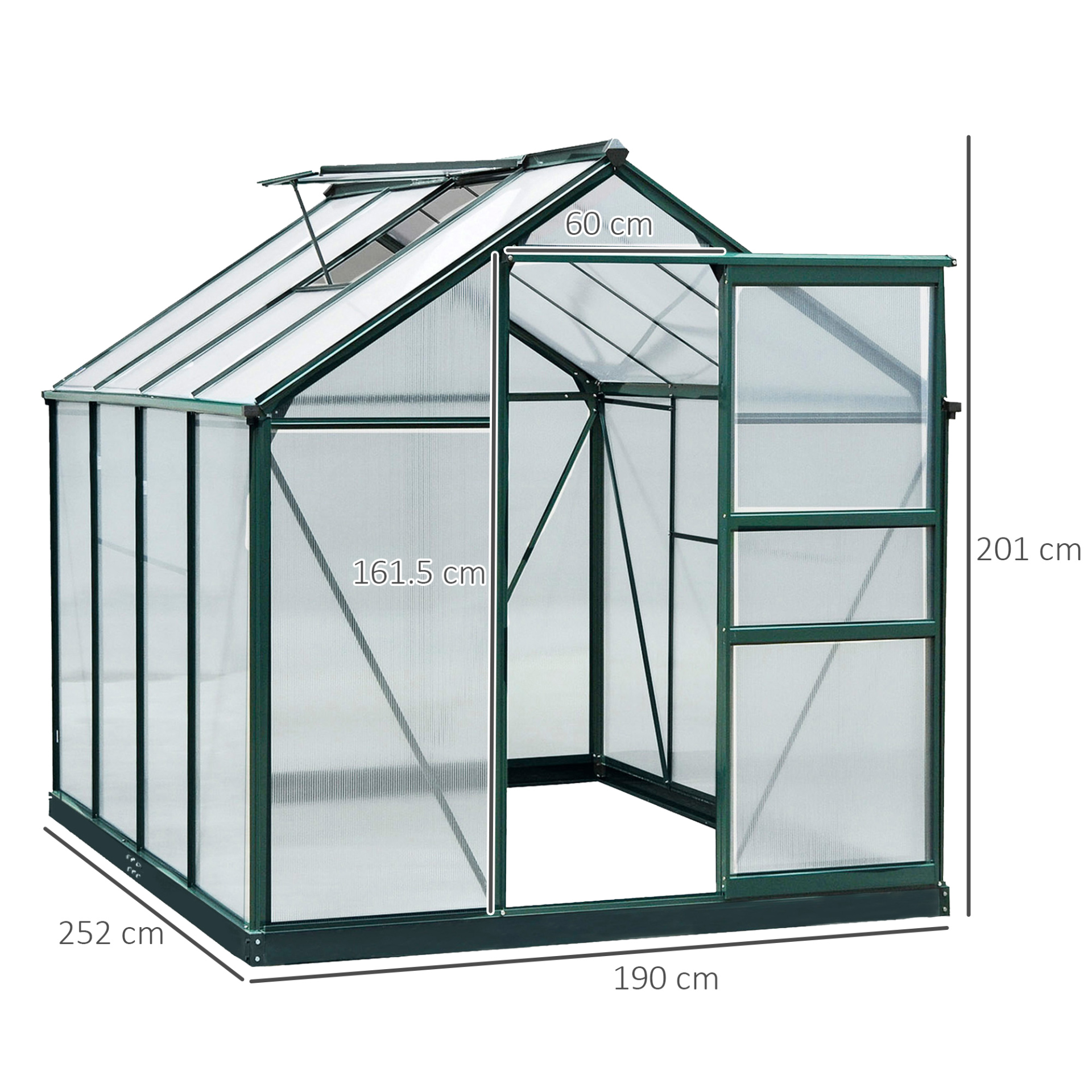 Large Walk-In Green House with Slide Door (6 x 8ft)