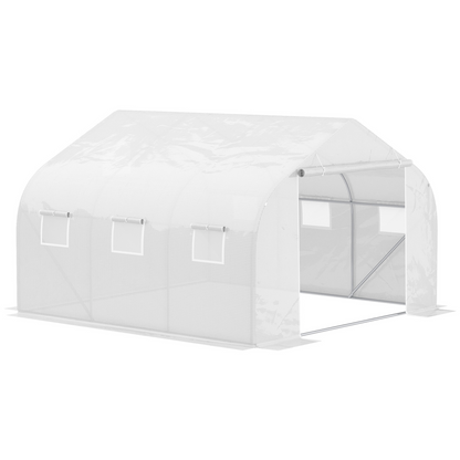 Walk-In Polytunnel Greenhouse 4.5 x 3 x 2m, White