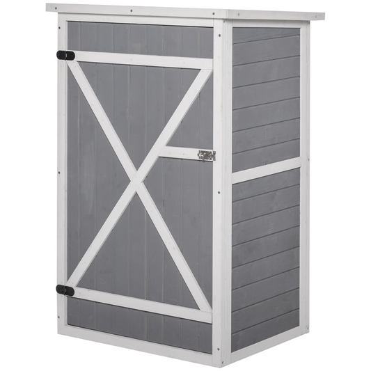 Garden Shed Wooden with Shelves 75L x 56W x115Hcm Grey