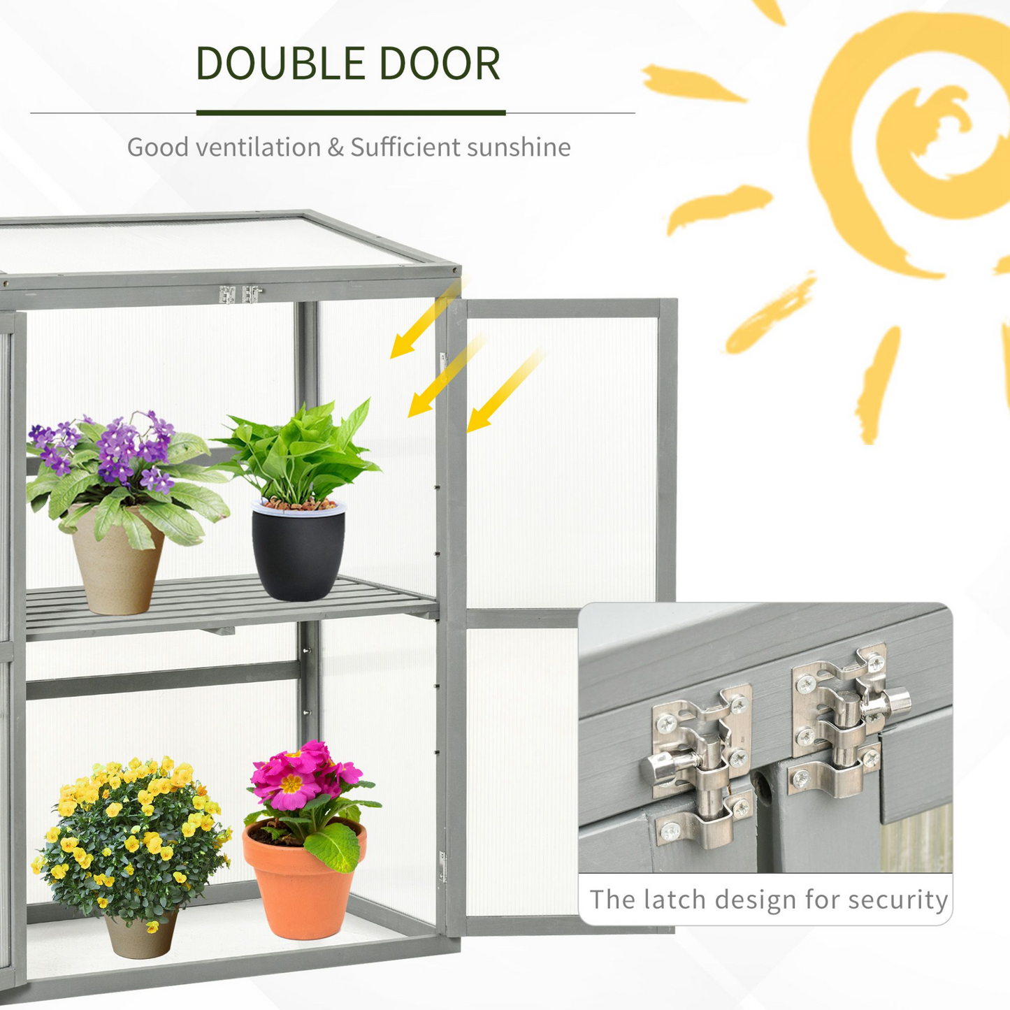 Wooden Cold Frame Grow House- 76 x 47 x 110cm