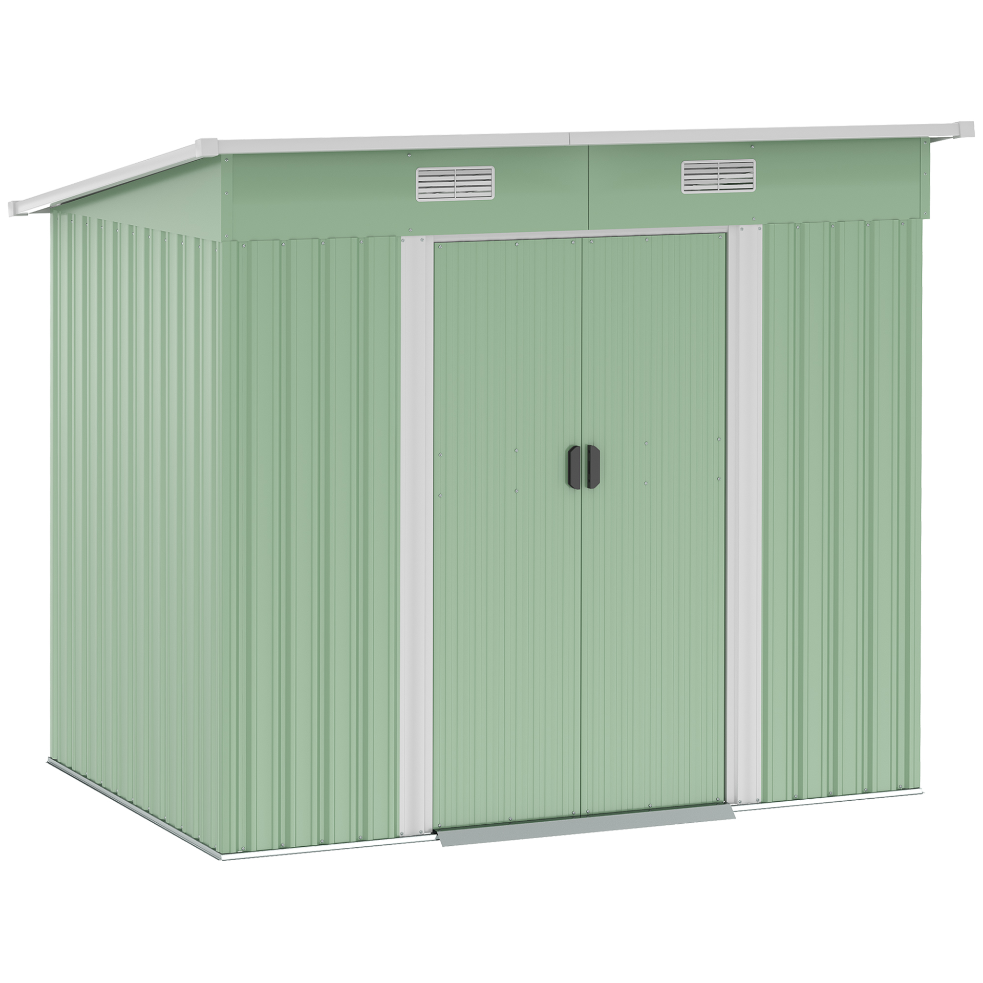 7 x 4ft Outdoor Garden Metal Storage Shed Light Green