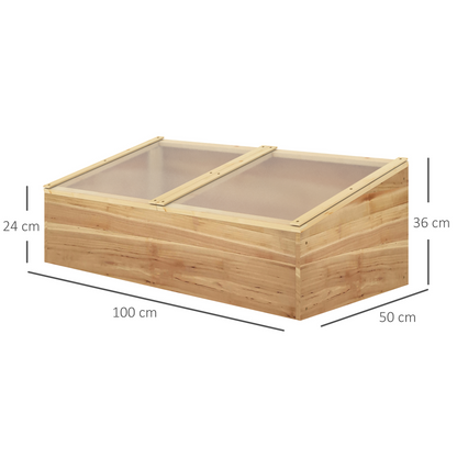  Wooden Cold Frame Grow House- 100 x 50 x 36 cm