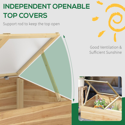  Wooden Cold Frame Grow House- 100 x 50 x 36 cm