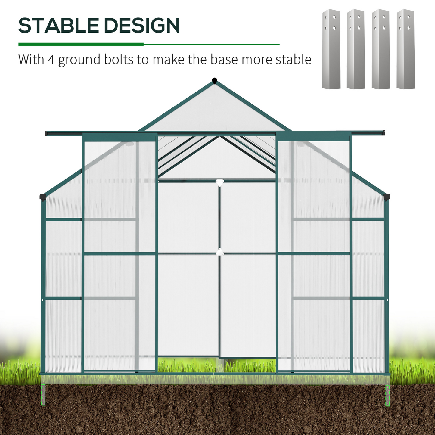 Aluminium Greenhouse  8 x 12ft