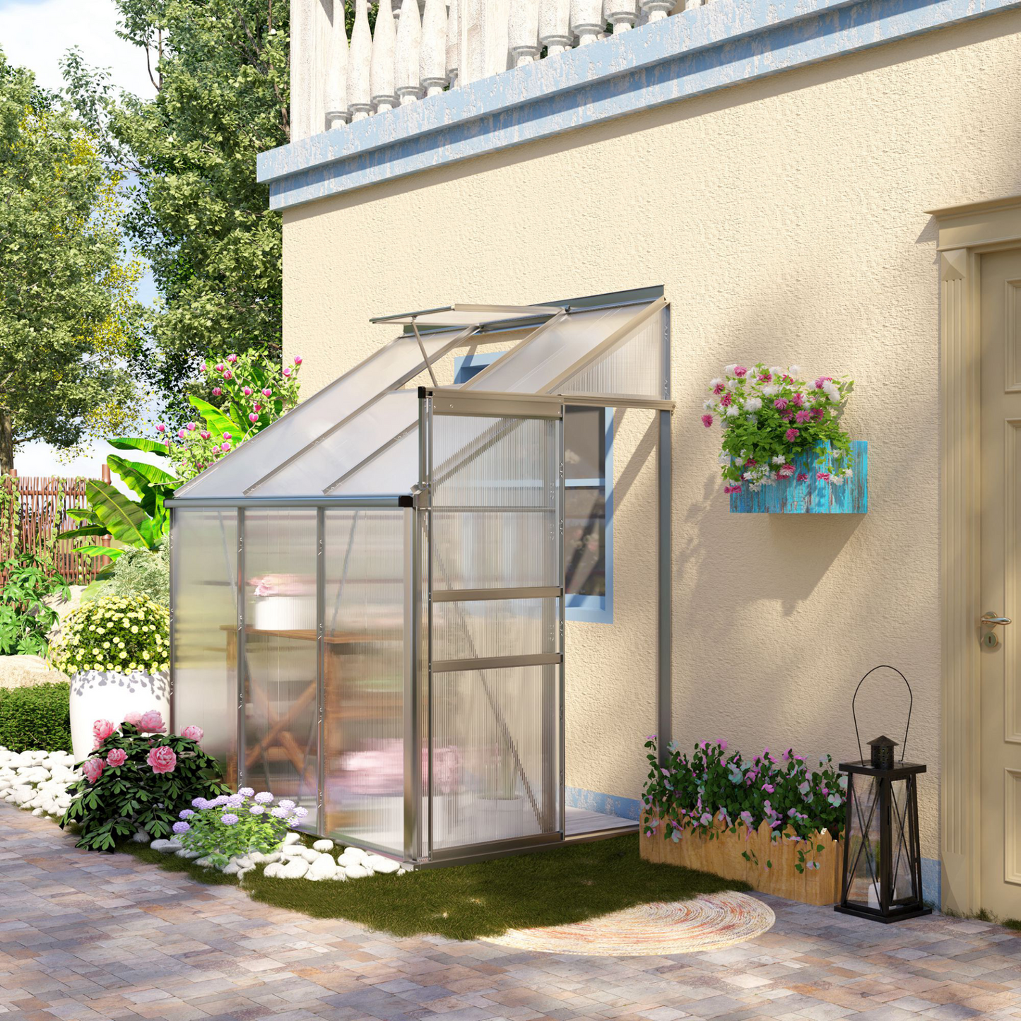 Aluminium Walk-in Garden Greenhouse 6 x 4ft