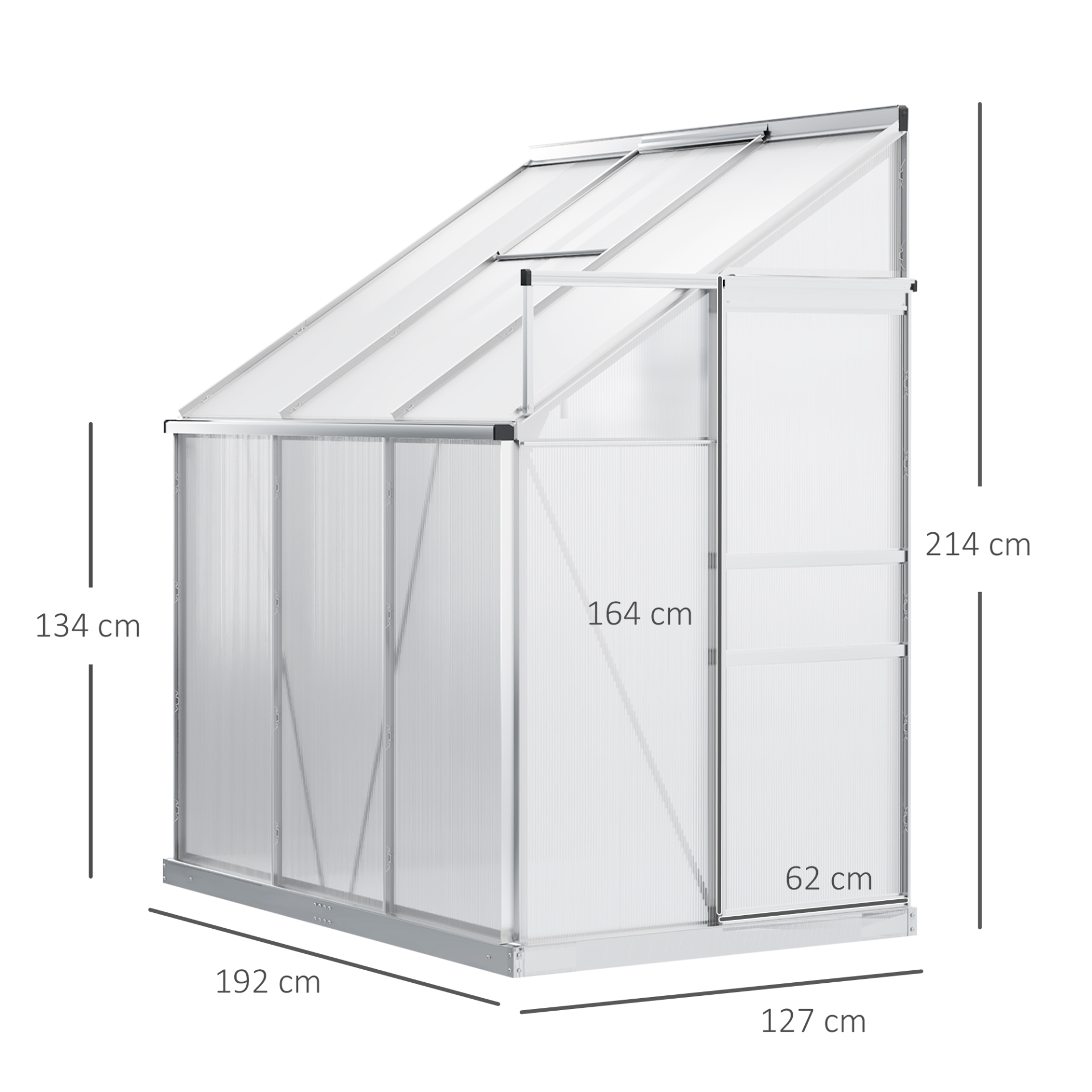 Aluminium Walk-in Garden Greenhouse 6 x 4ft