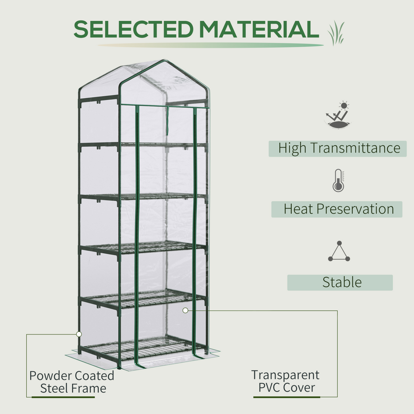 5 Tier Greenhouse 69 x 49 x 193cm